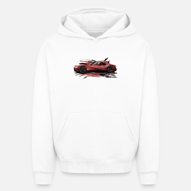 konzept car - Sweat à capuche unisexe oversize épais SPREAD - blanc