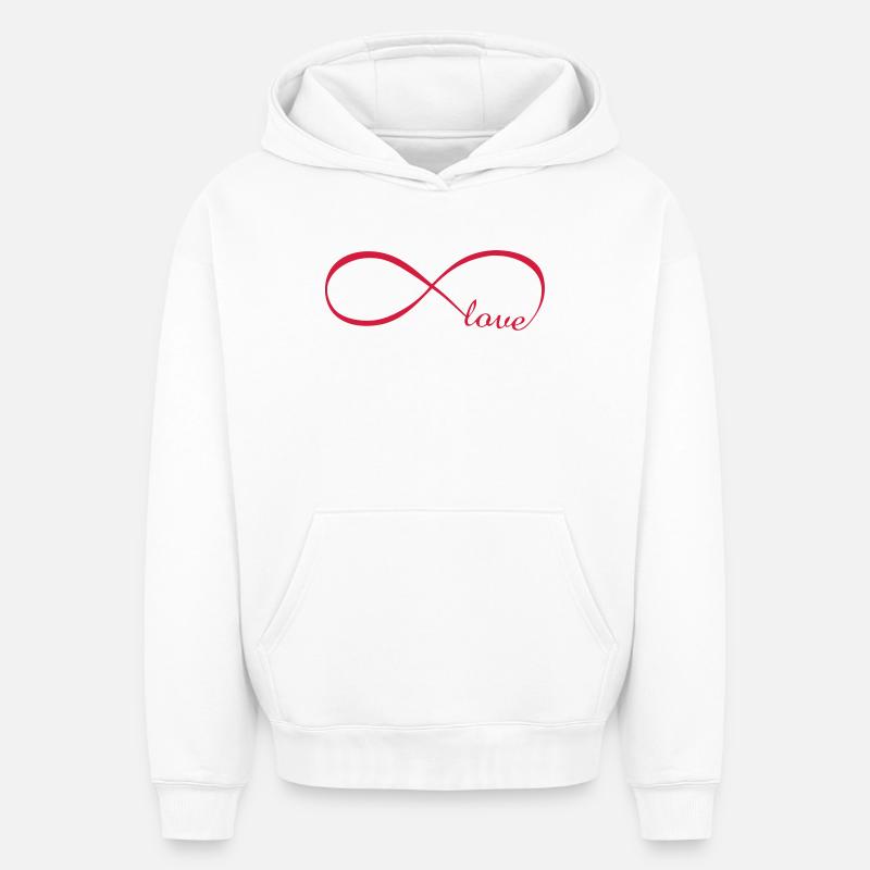 amour sans fin - Sweat à capuche unisexe oversize épais SPREAD - blanc