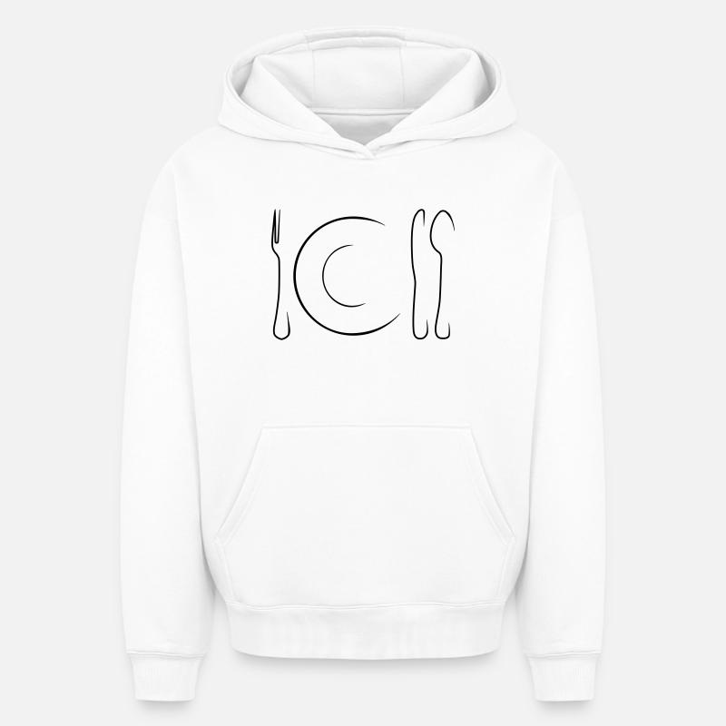 manger - Sweat à capuche unisexe oversize épais SPREAD - blanc