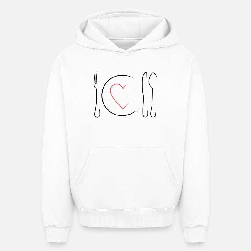 manger - Sweat à capuche unisexe oversize épais SPREAD - blanc