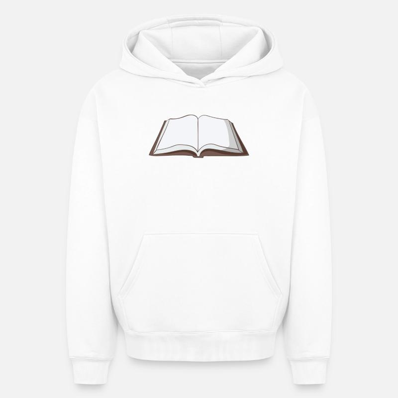 Livre - Sweat à capuche unisexe oversize épais SPREAD - blanc