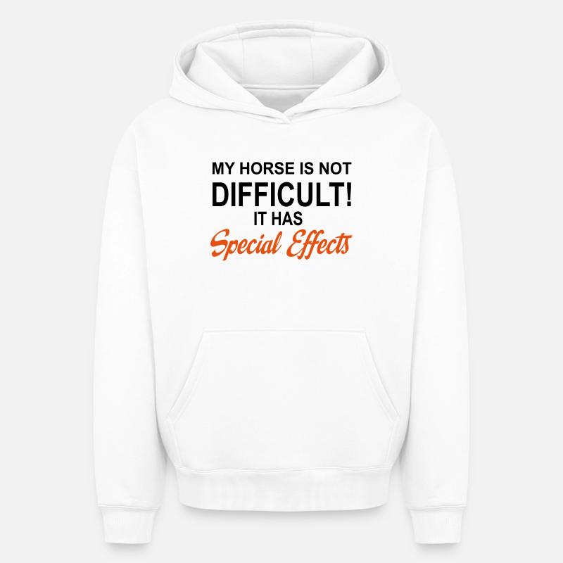 Cheval - Sweat à capuche unisexe oversize épais SPREAD - blanc