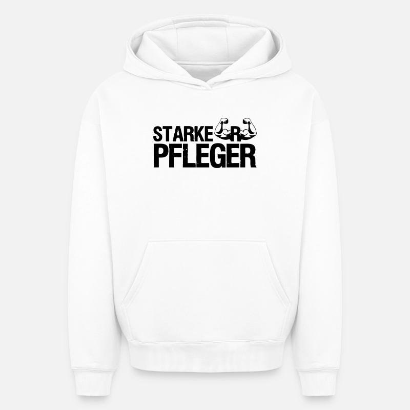 Starker Pfleger Pflege,Sprüche, Geschenk,Berufe - Oversized Heavyweight Unisex Hoodie - Weiß