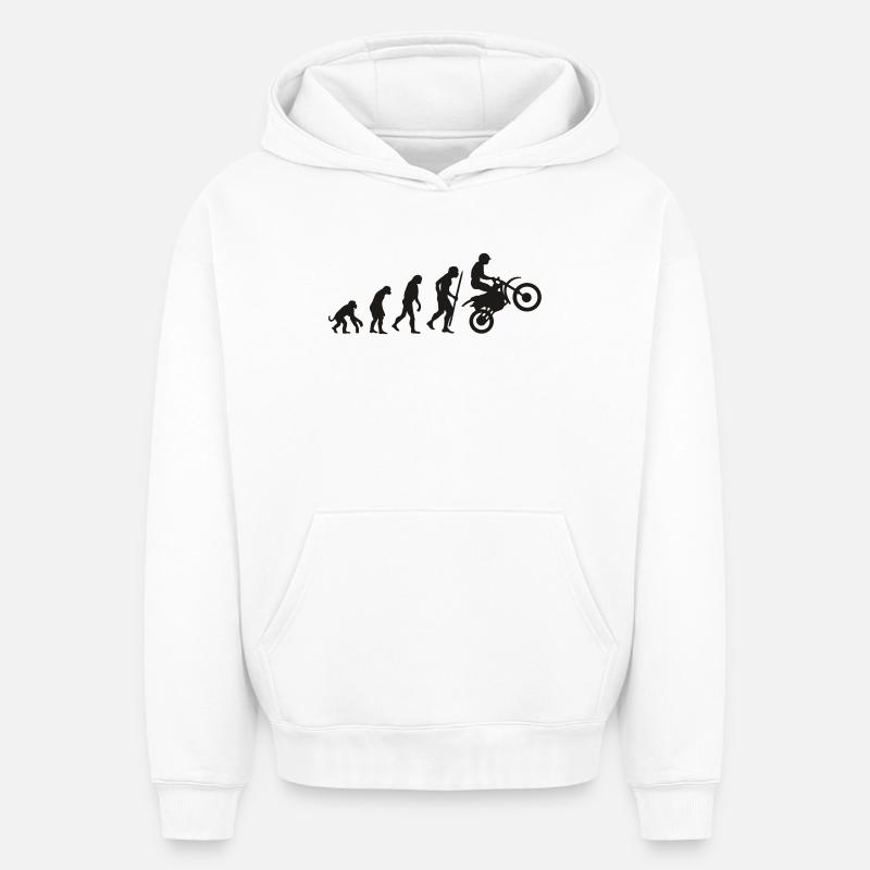Evolution motorcycling - Oversized Heavyweight Unisex Hoodie - Weiß