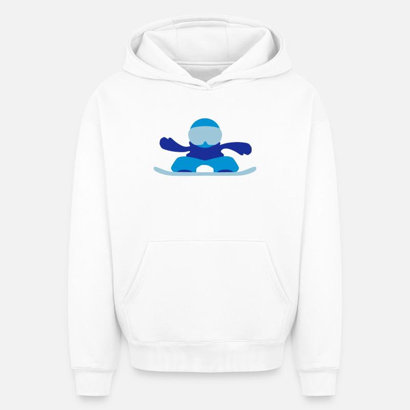 snowboardeuse - Sweat à capuche unisexe oversize épais SPREAD - blanc