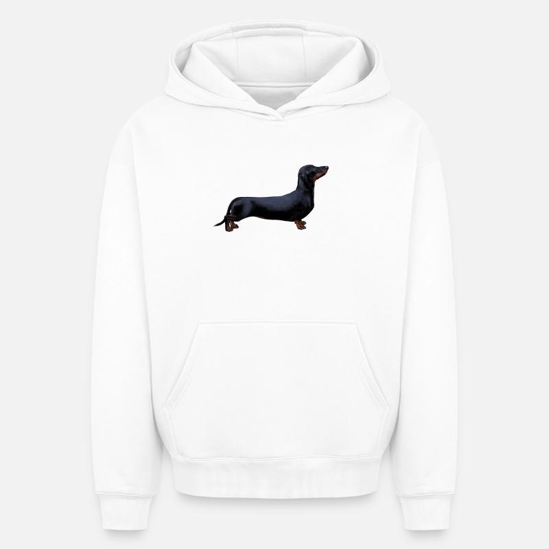 Dachshund - Sweat à capuche unisexe oversize épais SPREAD - blanc