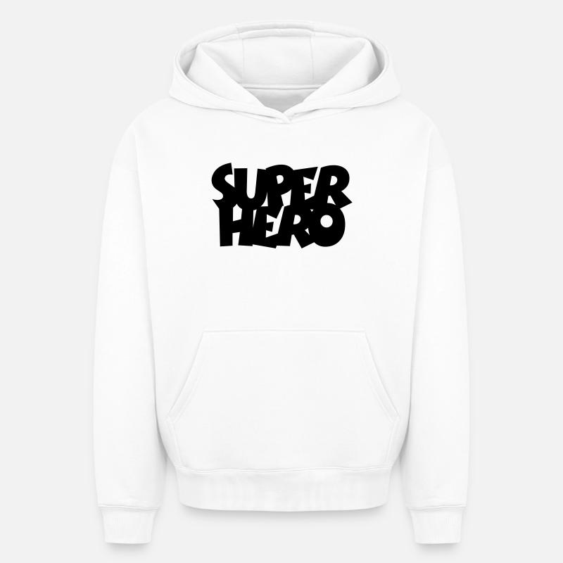 SUPERHERO - Sweat à capuche unisexe oversize épais SPREAD - blanc