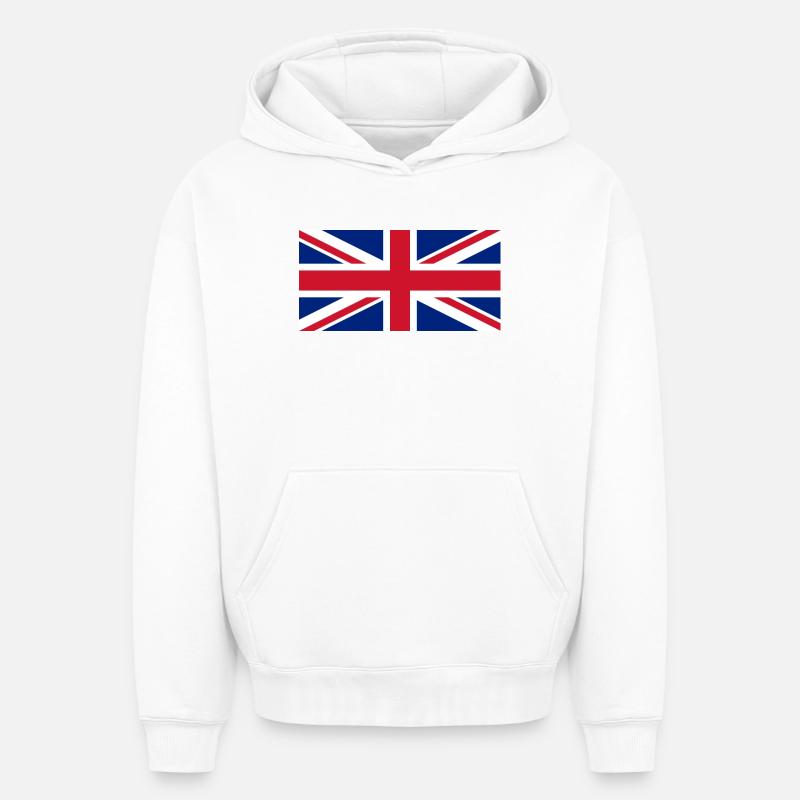 drapeau Angleterre - Sweat à capuche unisexe oversize épais SPREAD - blanc