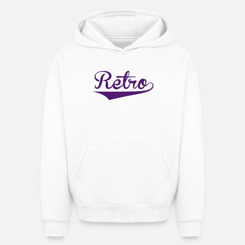 Rétro - Sweat à capuche unisexe oversize épais SPREAD - blanc
