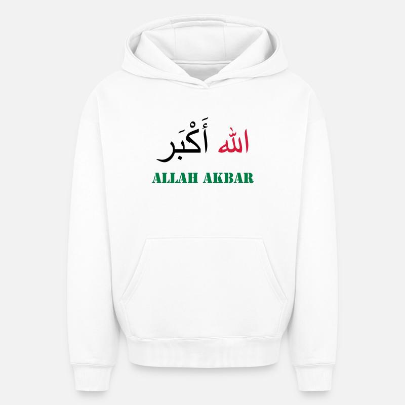Allah Akbar - Sweat à capuche unisexe oversize épais SPREAD - blanc
