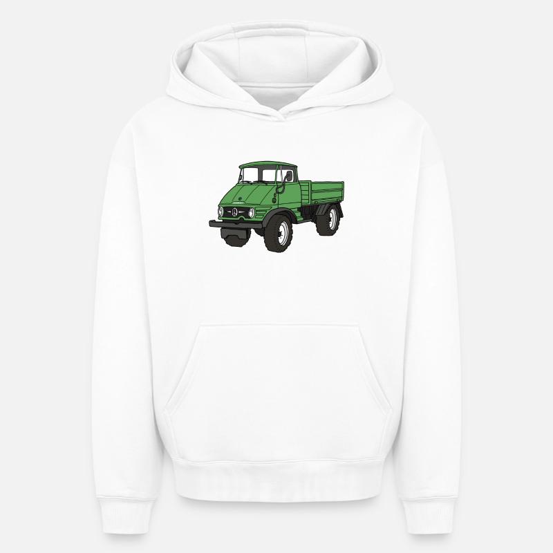 IMOGDIA - Sweat à capuche unisexe oversize épais SPREAD - blanc