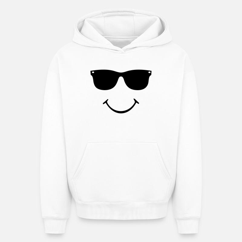 face - Sweat à capuche unisexe oversize épais SPREAD - blanc