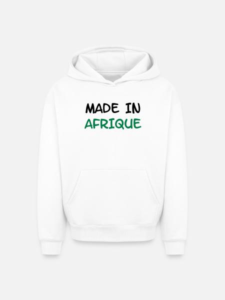 Made in AFRIQUE ! - Sweat à capuche unisexe oversize épais SPREAD - blanc