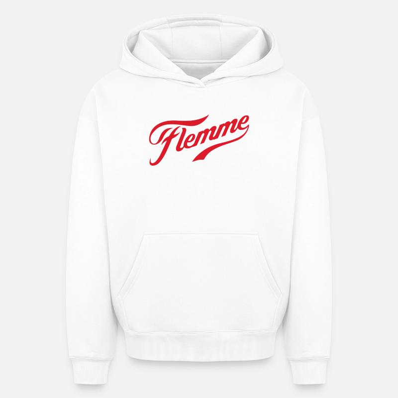 flemme - Sweat à capuche unisexe oversize épais SPREAD - blanc