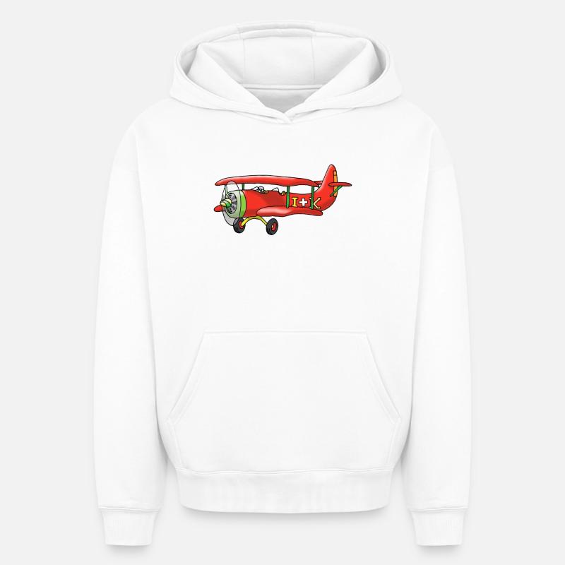 Biplan - Sweat à capuche unisexe oversize épais SPREAD - blanc