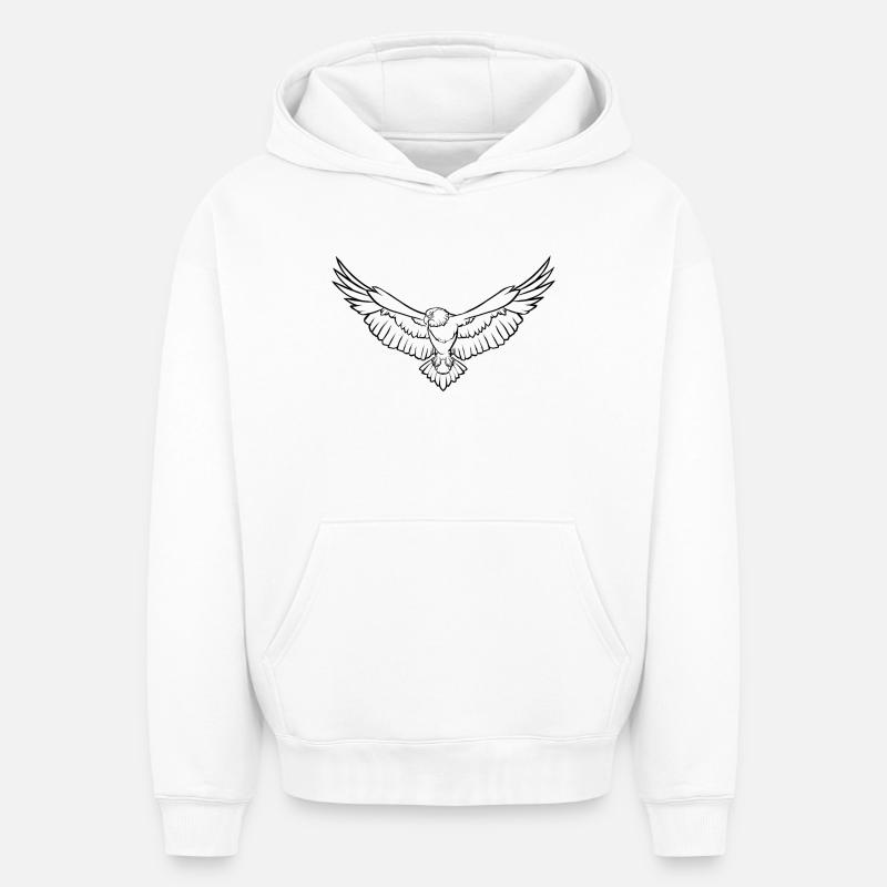 aigle - Sweat à capuche unisexe oversize épais SPREAD - blanc