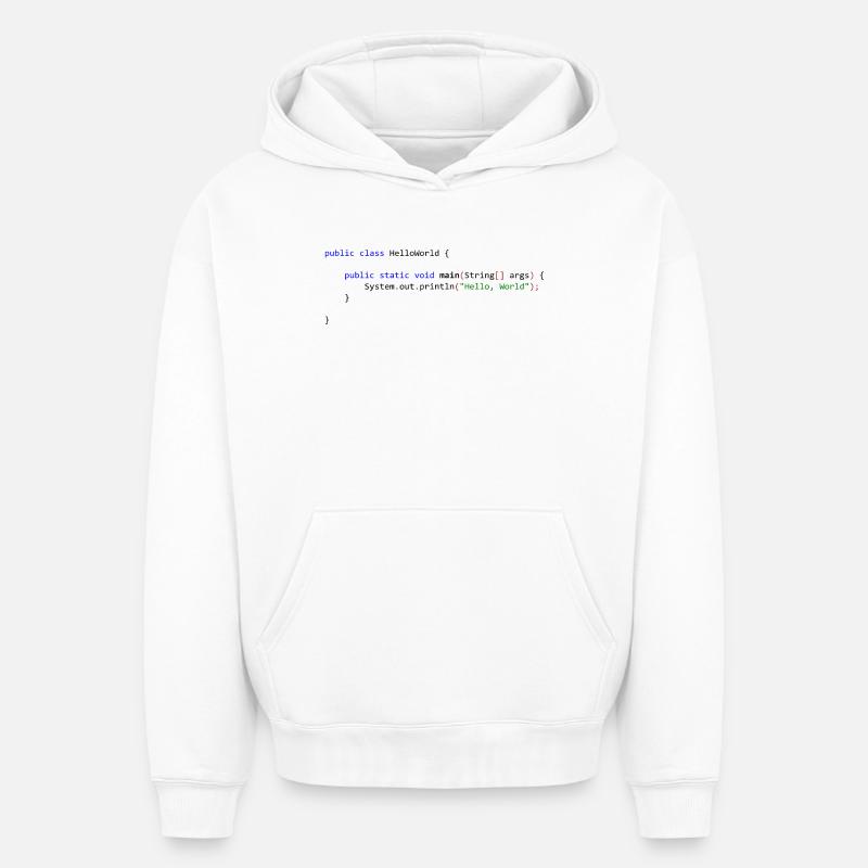 Hello World in Java - Oversized Heavyweight Unisex Hoodie - Weiß