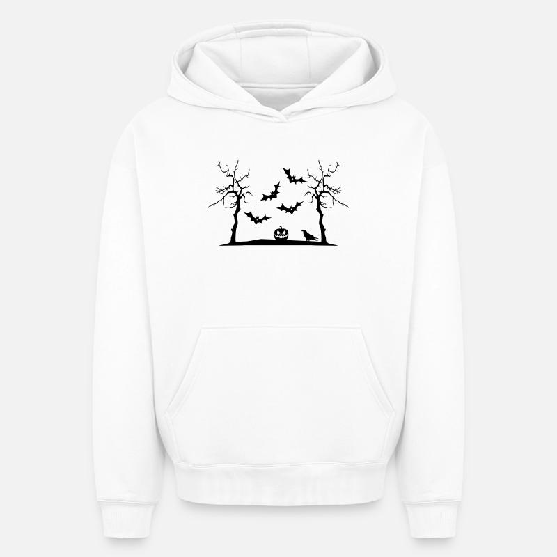 Halloween - Sweat à capuche unisexe oversize épais SPREAD - blanc