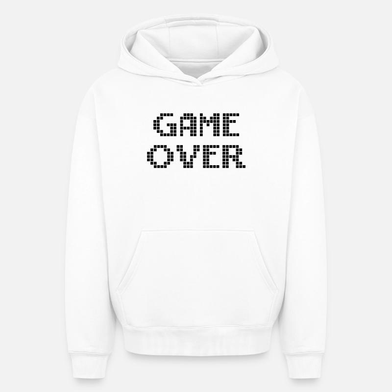 Game Over - Sweat à capuche unisexe oversize épais SPREAD - blanc