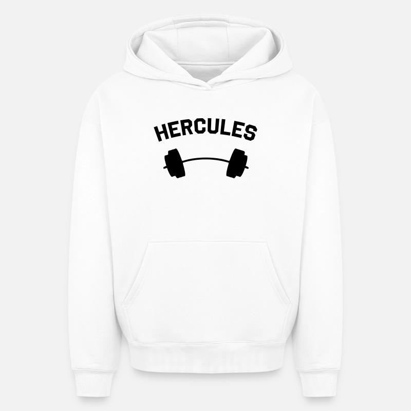 HERCULES - Sweat à capuche unisexe oversize épais SPREAD - blanc