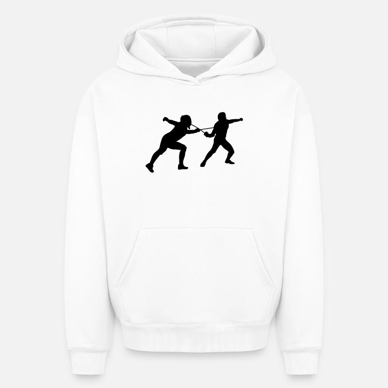 fechten - Sweat à capuche unisexe oversize épais SPREAD - blanc