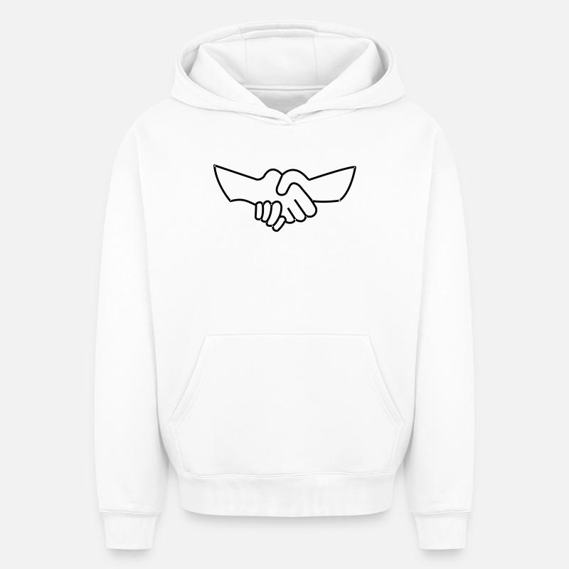 Serrer la main - © roil - Sweat à capuche unisexe oversize épais SPREAD - blanc