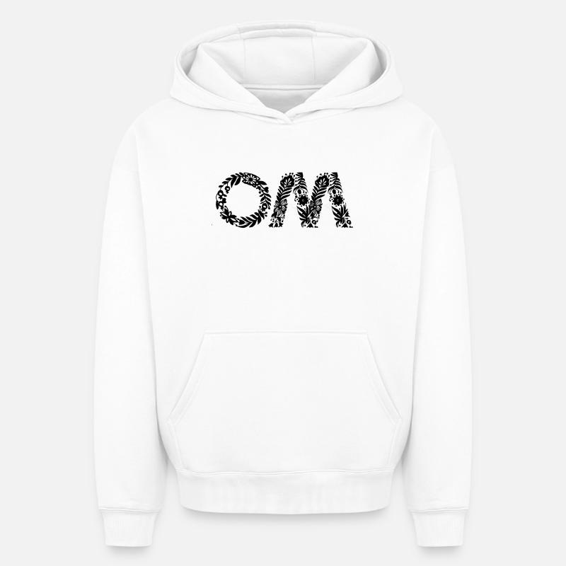 Om - Sweat à capuche unisexe oversize épais SPREAD - blanc