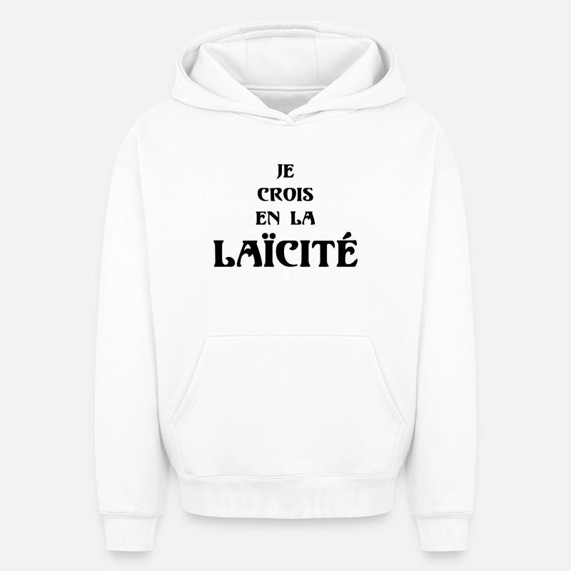 Laïcité - Sweat à capuche unisexe oversize épais SPREAD - blanc