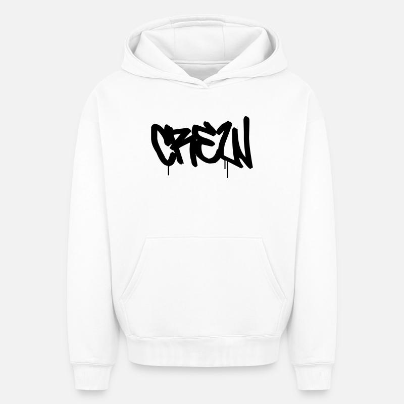 CREW - Sweat à capuche unisexe oversize épais SPREAD - blanc