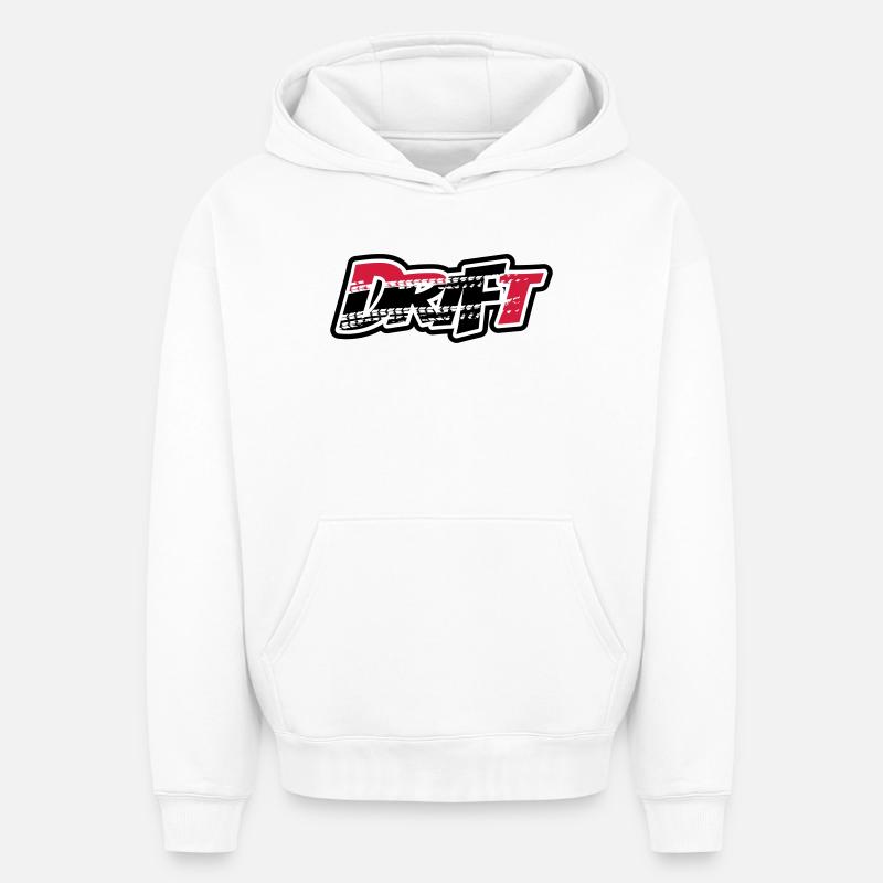 Drift Motorsport - Sweat à capuche unisexe oversize épais SPREAD - blanc