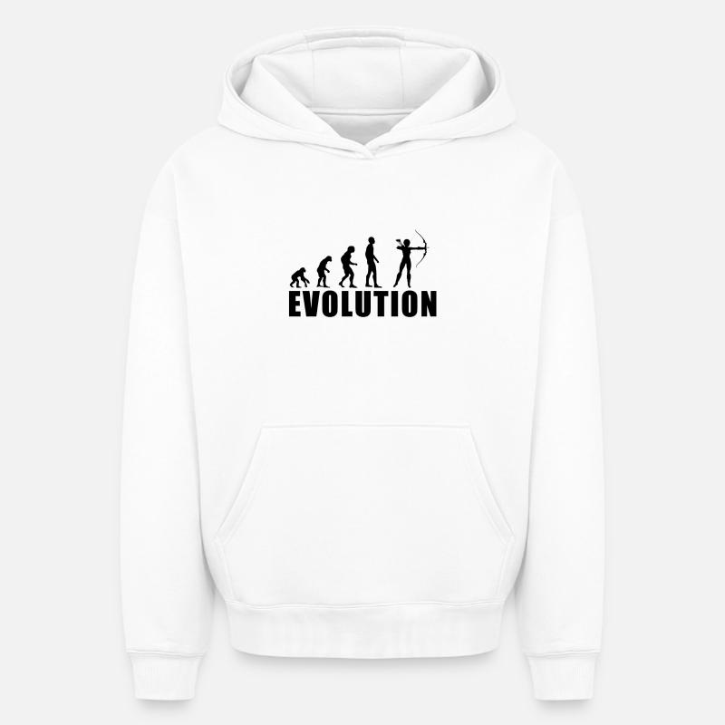 EVOLUTION BOGENSCHIESSEN Geschenk - Sweat à capuche unisexe oversize épais SPREAD - blanc