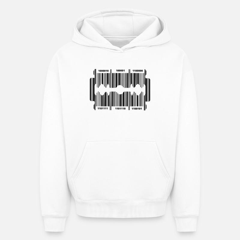 Rasierklinge mit geheim Code - Oversized Heavyweight Unisex Hoodie - Weiß
