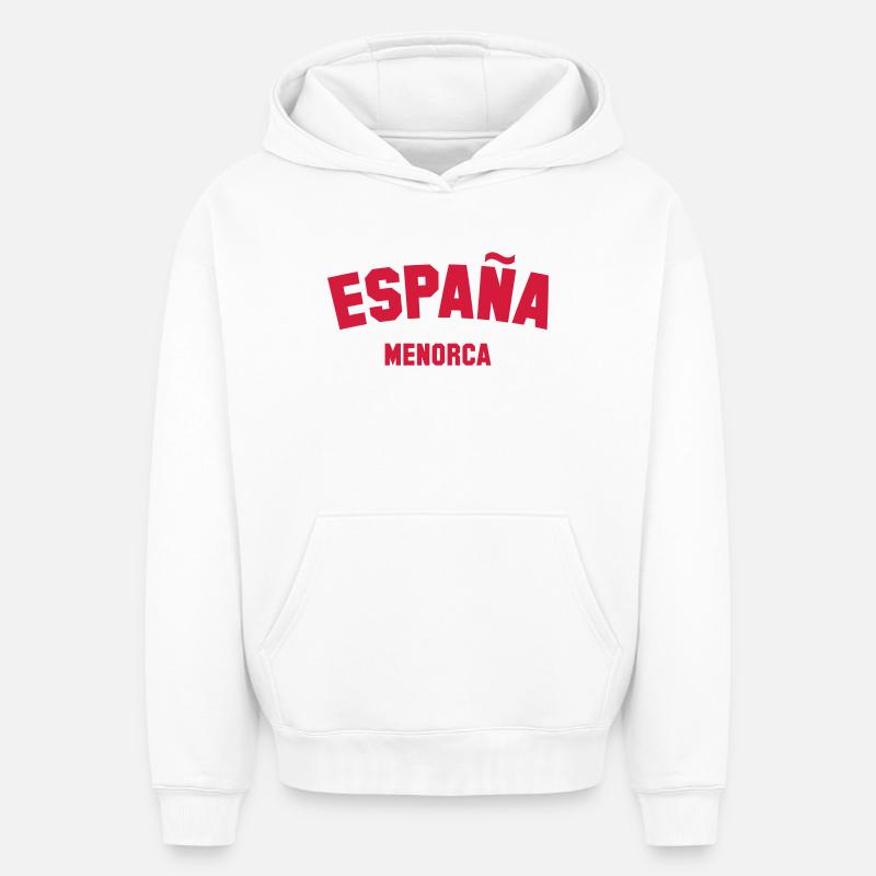 MENORCA Espagne Espagne España - Sweat à capuche unisexe oversize épais SPREAD - blanc
