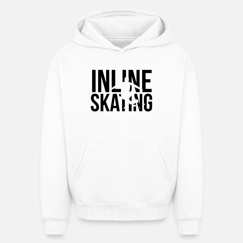 inline skating - Oversized Heavyweight Unisex Hoodie - Weiß