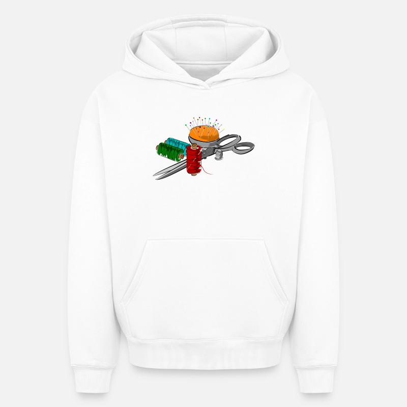 couteaux - Sweat à capuche unisexe oversize épais SPREAD - blanc