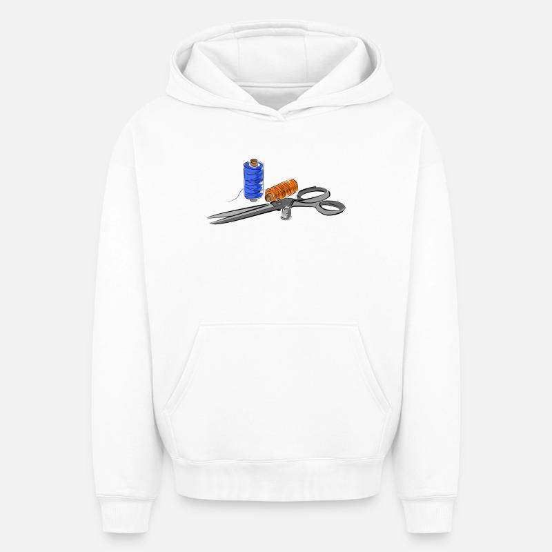couteaux - Sweat à capuche unisexe oversize épais SPREAD - blanc