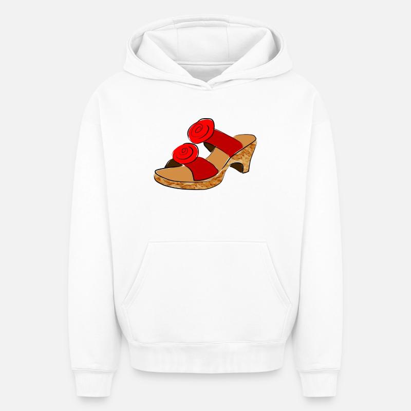 santal - Sweat à capuche unisexe oversize épais SPREAD - blanc