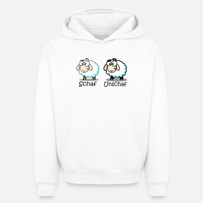 mouton - Sweat à capuche unisexe oversize épais SPREAD - blanc