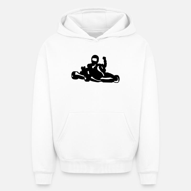 Karting - Sweat à capuche unisexe oversize épais SPREAD - blanc