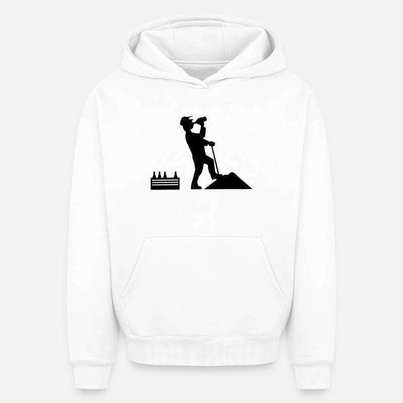 Construction worker - Oversized Heavyweight Unisex Hoodie - white
