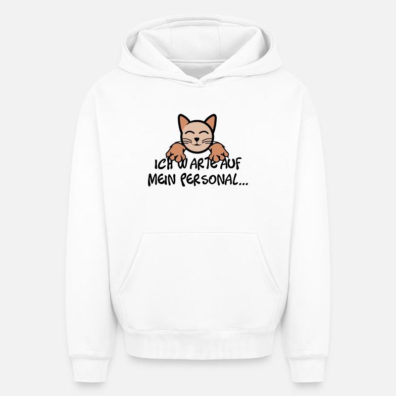 chats personnel - Sweat à capuche unisexe oversize épais SPREAD - blanc