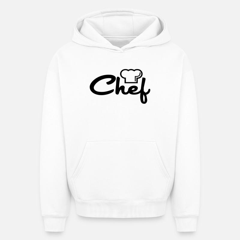 Chef - Sweat à capuche unisexe oversize épais SPREAD - blanc