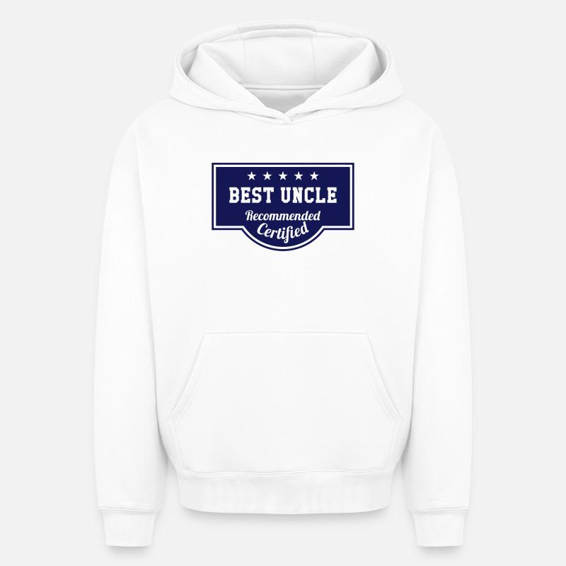 Best Uncle - Sweat à capuche unisexe oversize épais SPREAD - blanc