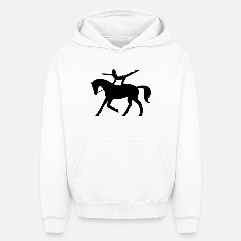 Cheval de saut - Sweat à capuche unisexe oversize épais SPREAD - blanc