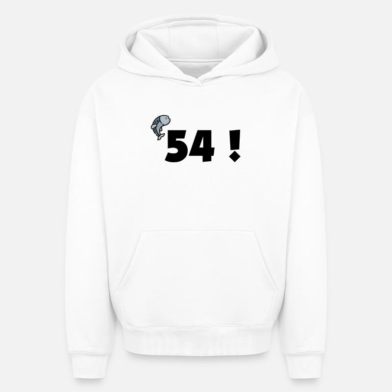 54 ! - Sweat à capuche unisexe oversize épais SPREAD - blanc