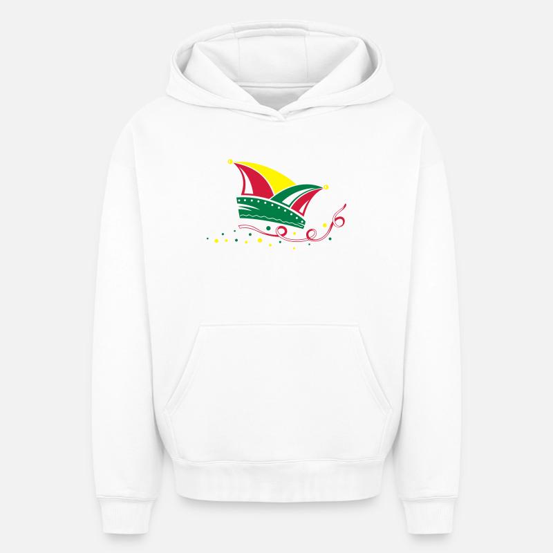 Carnaval de Fool’s Cap Carnaval - Sweat à capuche unisexe oversize épais SPREAD - blanc