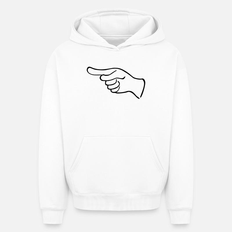 Une aiguille indicative - Sweat à capuche unisexe oversize épais SPREAD - blanc