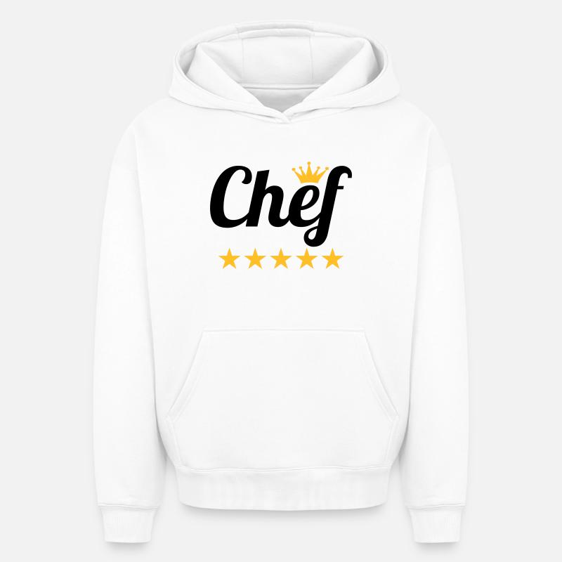 Chef - Sweat à capuche unisexe oversize épais SPREAD - blanc