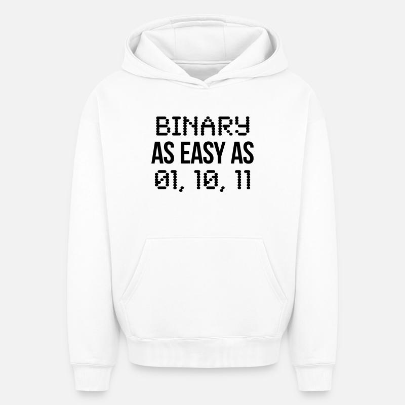 binary - Oversized Heavyweight Unisex Hoodie - white