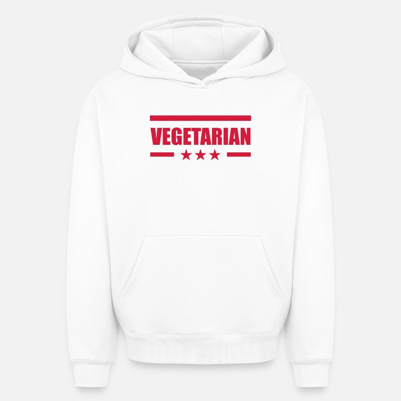 Vegetarian - Sweat à capuche unisexe oversize épais SPREAD - blanc